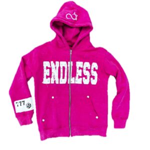 “Magenta Pink” Endless Rhinestone Hoodie