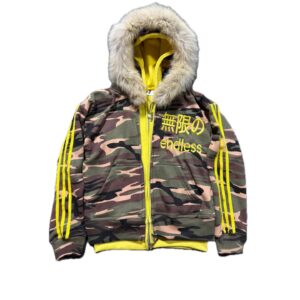 “Camo & Yellow” Double Fur Hoodie
