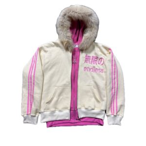 “Pink & Cream” Doubled Fur Hoodie
